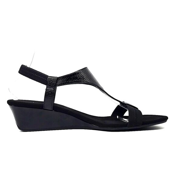 Alfani Vacanzaa Step 'N Flex Wedge Black Sandals Women's Size 10M - Picture 8 of 12